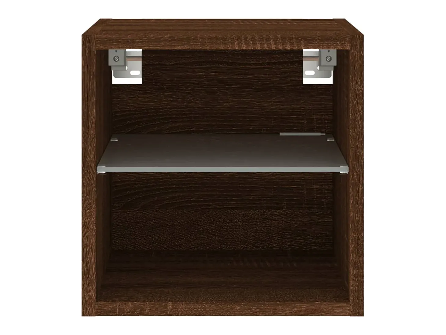 Hans Muebles TV de pared luces LED 2 uds roble marrón 30x28,5x30 cm