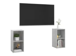 Helene Muebles de salón de pared 2 pzs madera ingeniería gris hormigón