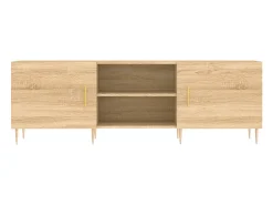 Hermanni Mueble para TV madera de ingeniería roble Sonoma 150x30x50 cm