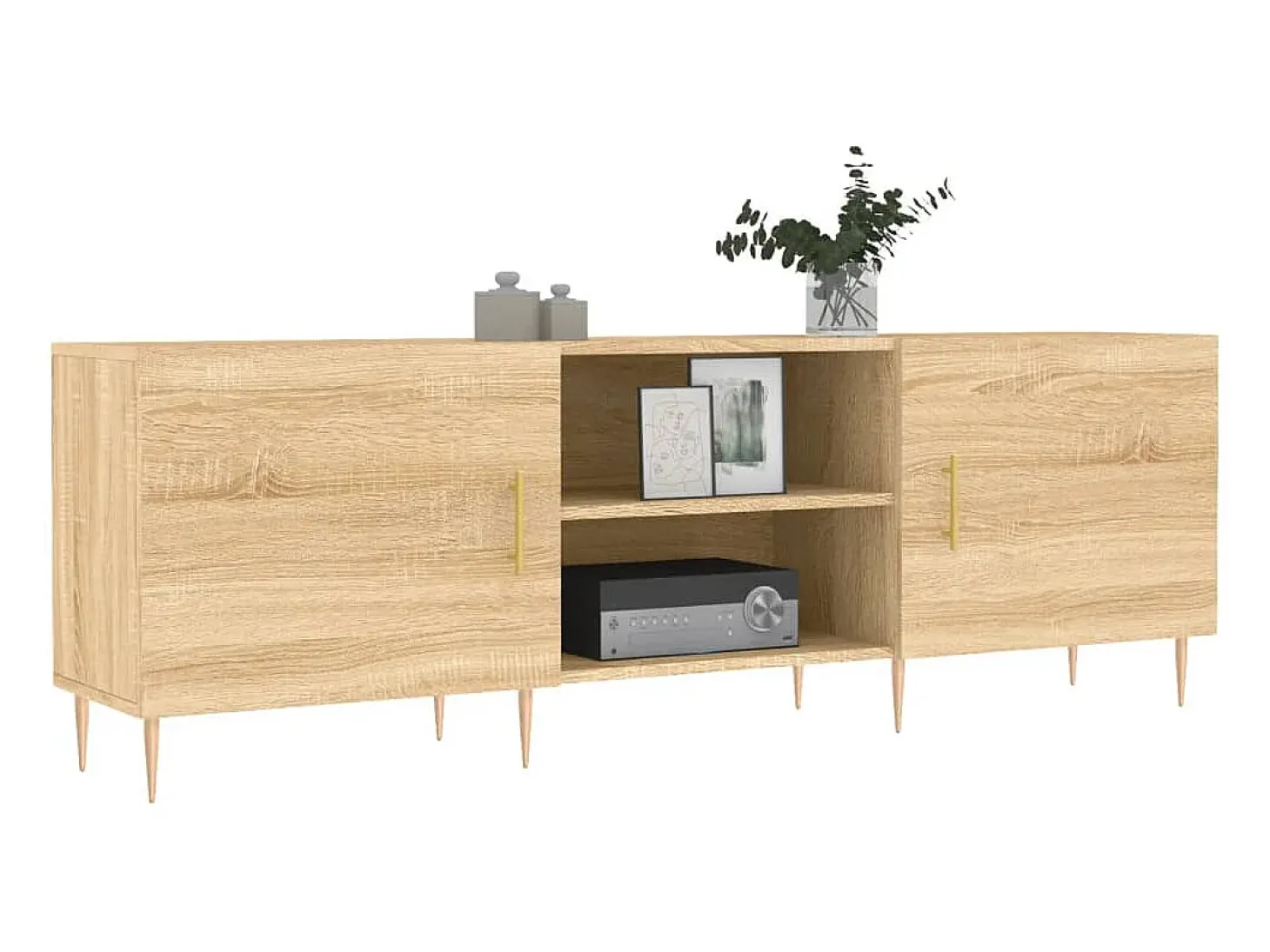 Hermanni Mueble para TV madera de ingeniería roble Sonoma 150x30x50 cm