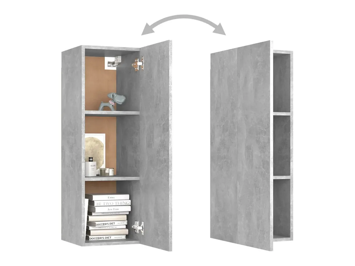 Hoeselt Mueble para TV madera contrachapada gris hormigón 30,5x30x90 cm