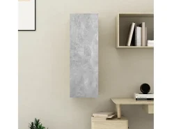 Hoeselt Mueble para TV madera contrachapada gris hormigón 30,5x30x90 cm
