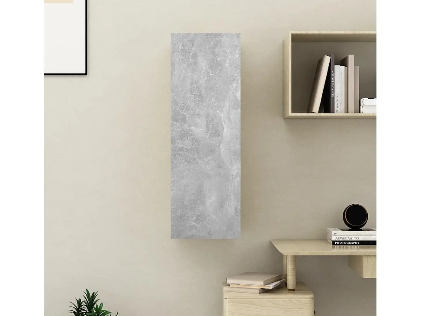 Hoeselt Mueble para TV madera contrachapada gris hormigón 30,5x30x90 cm