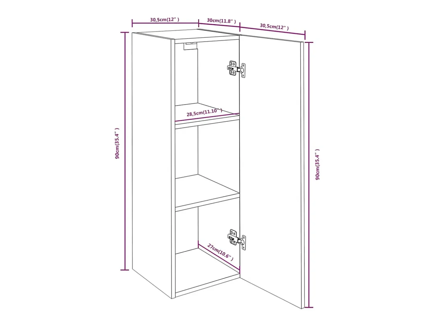Hoeselt Muebles para TV 2 uds madera roble ahumado 30,5x30x90 cm