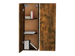 Hoeselt Muebles para TV 2 uds madera roble ahumado 30,5x30x90 cm
