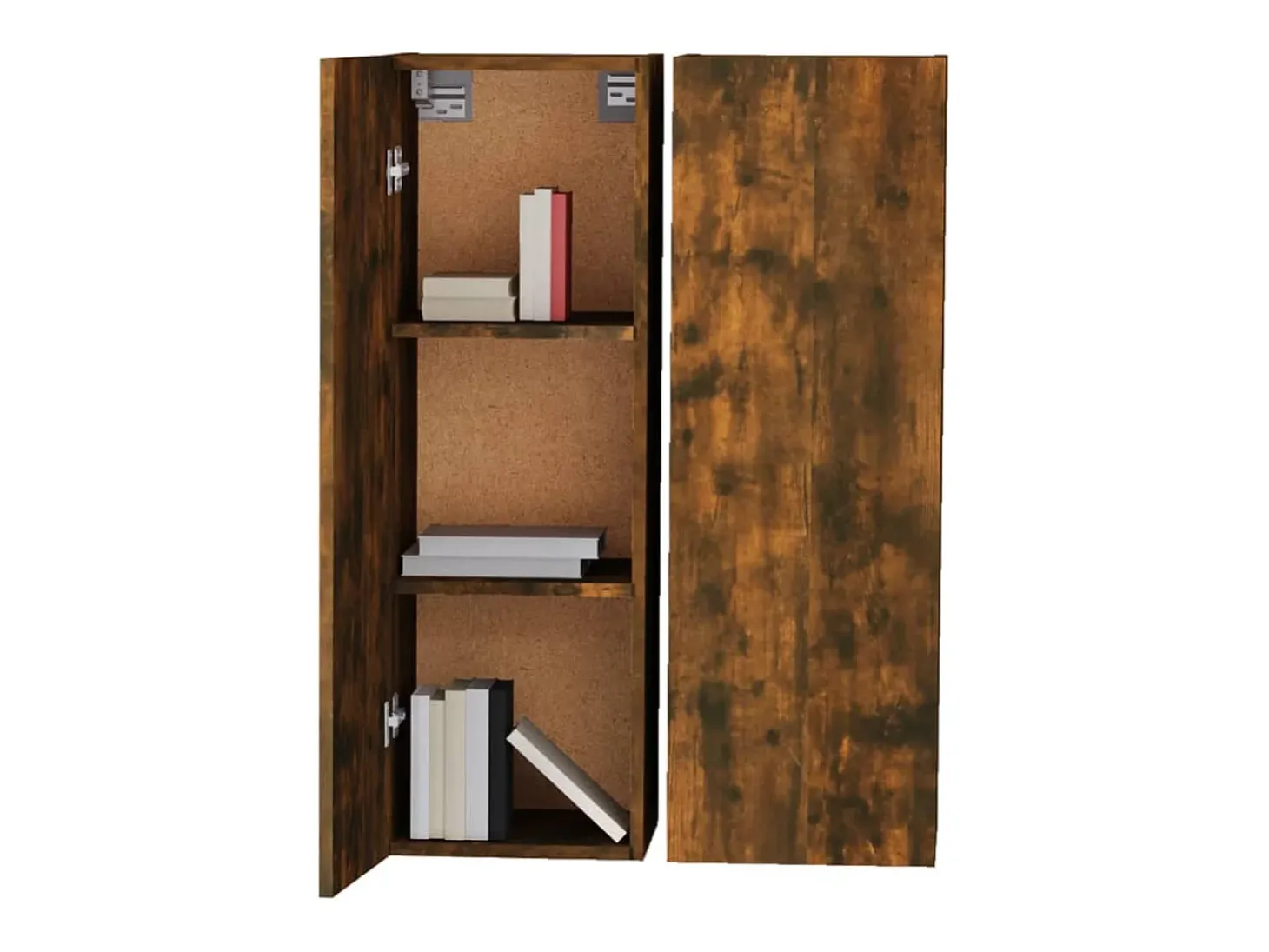 Hoeselt Muebles para TV 2 uds madera roble ahumado 30,5x30x90 cm