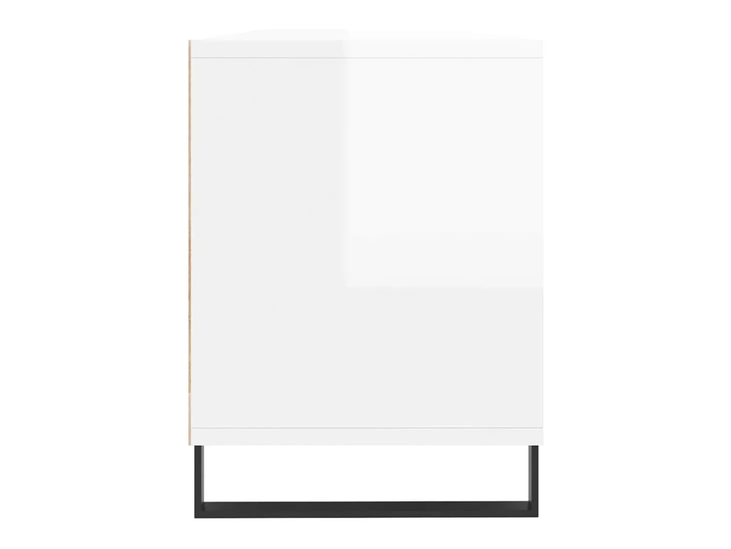 Hørning Mueble de TV madera contrachapada blanco brillo 150x30x44,5 cm