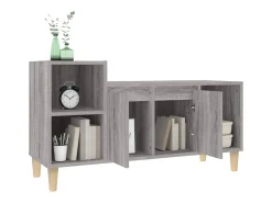 Ibtihal Mueble de TV madera contrachapada gris Sonoma 100x35x55 cm