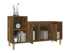 Ibtihal Mueble para TV madera contrachapada roble ahumado 100x35x55 cm