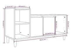 Ibtihal Mueble para TV madera contrachapada roble ahumado 100x35x55 cm