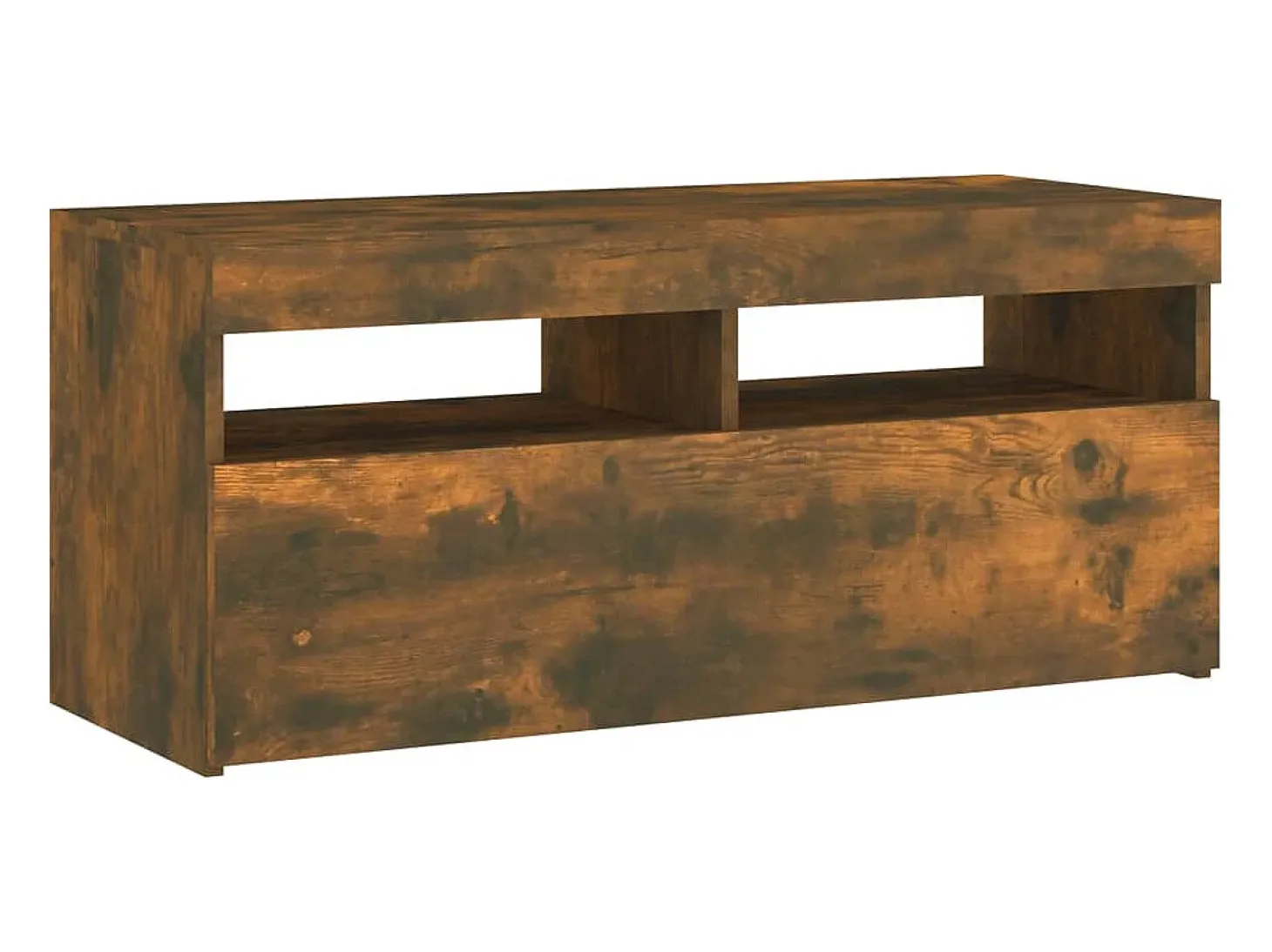 Ilion Mueble de TV con luces LED roble ahumado 90x35x40 cm