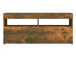 Ilion Mueble de TV con luces LED roble ahumado 90x35x40 cm