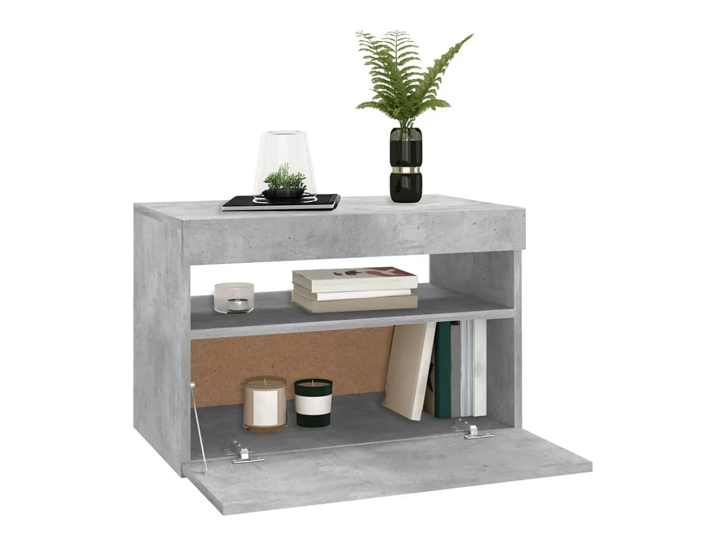 Ilion Mueble de TV con luces LED gris hormigón 60x35x40 cm