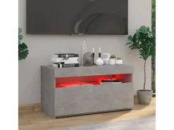 Ilion Mueble de TV con luces LED gris hormigón 75x35x40 cm