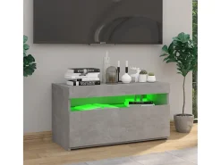 Ilion Mueble de TV con luces LED gris hormigón 75x35x40 cm