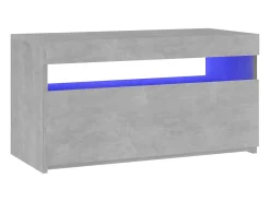 Ilion Mueble de TV con luces LED gris hormigón 75x35x40 cm