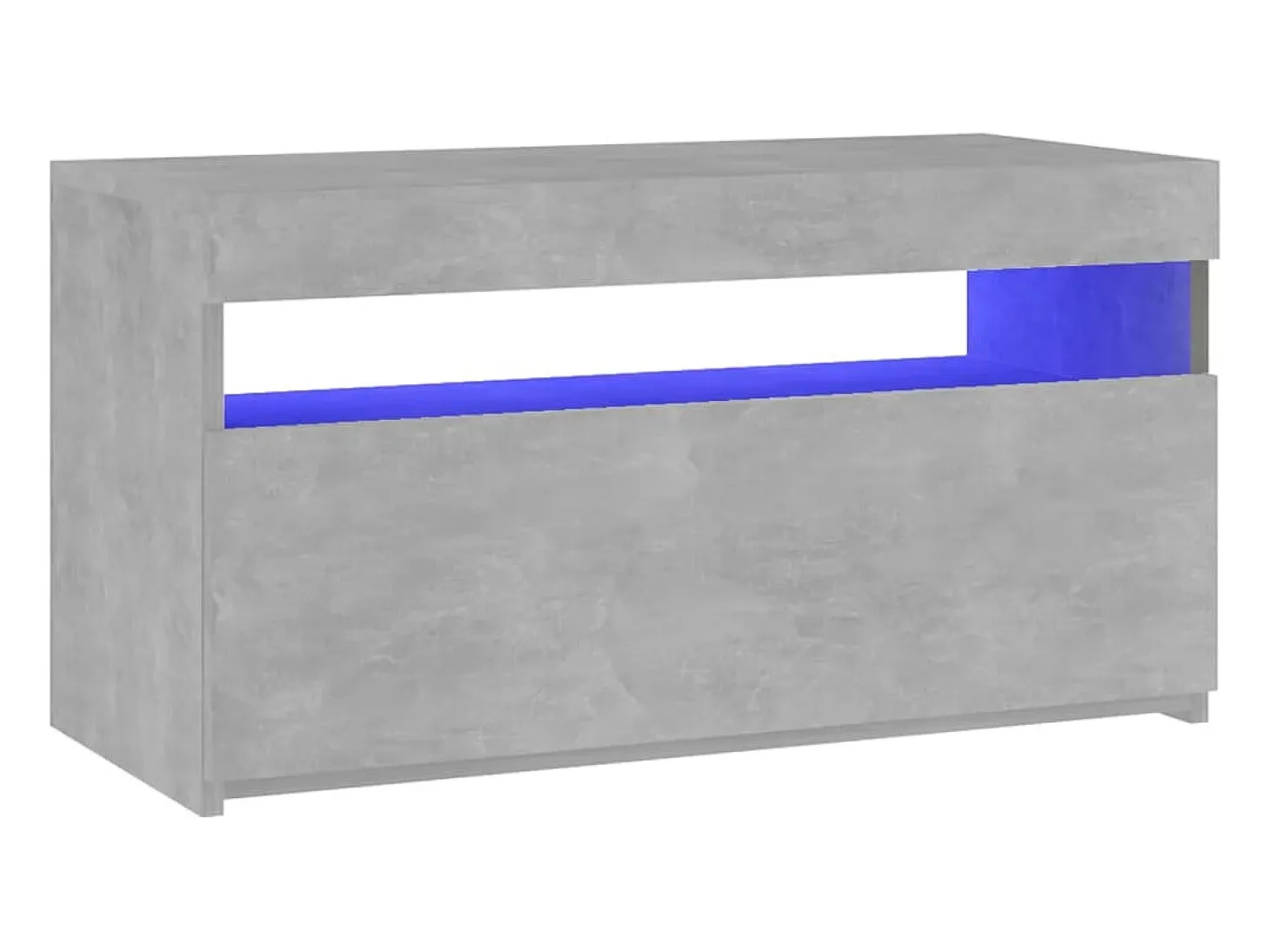 Ilion Mueble de TV con luces LED gris hormigón 75x35x40 cm