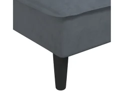 Ilor Sofá diván de terciopelo gris oscuro