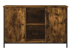 Jacques-Alain Mueble de TV madera de ingeniería roble ahumado 100x35x65 cm
