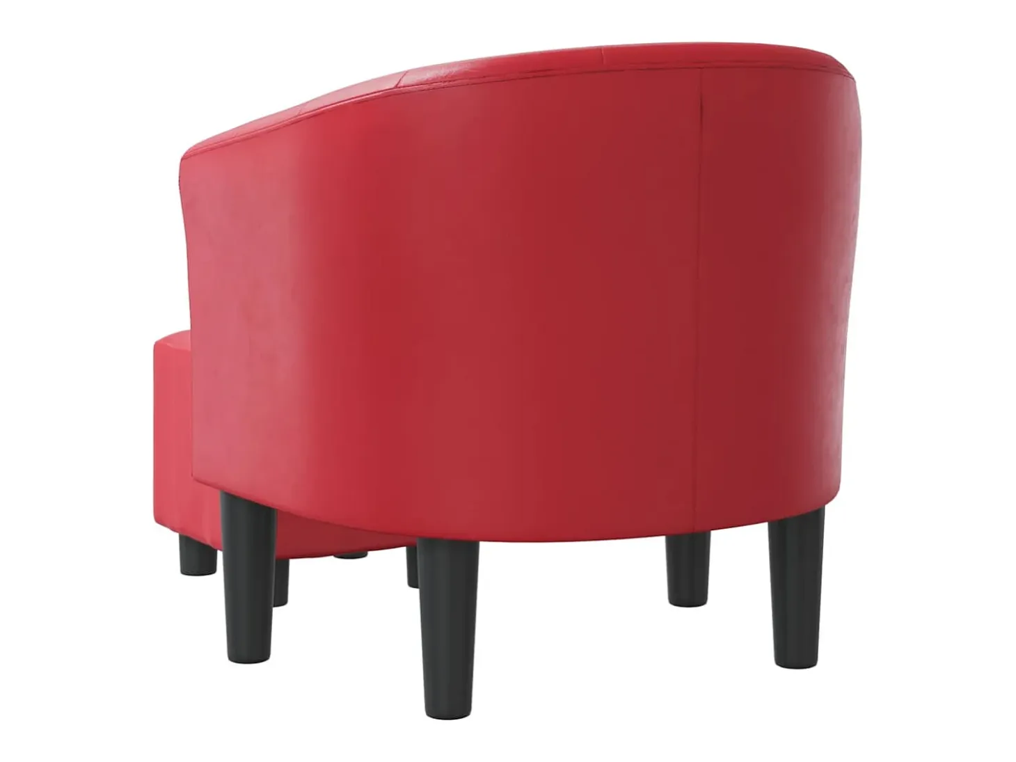 Jalkar Sillón con taburete cuero sintético rojo