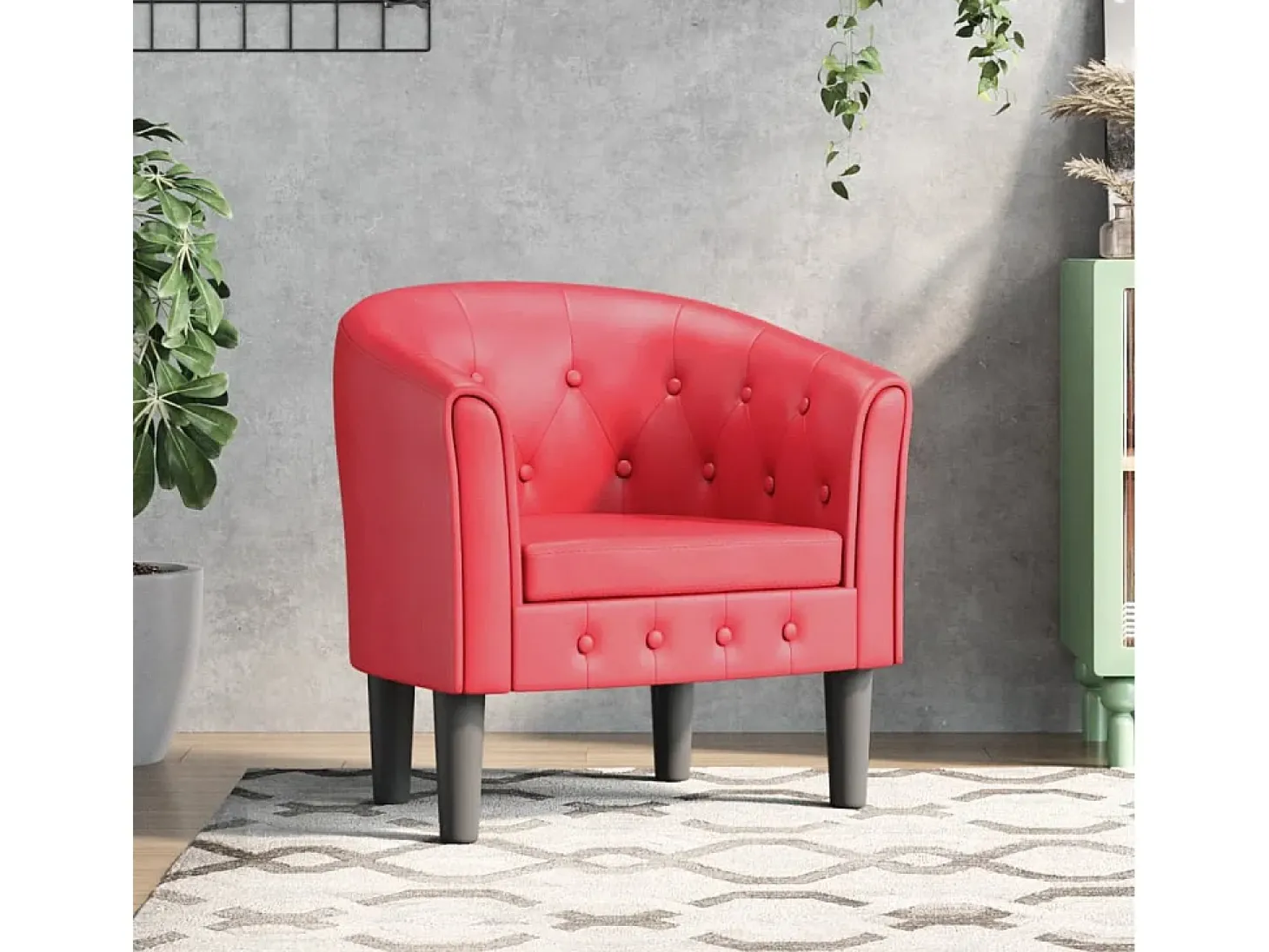 Jalkar Sillón cuero sintético rojo