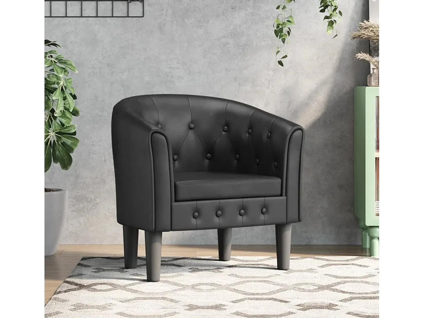 Jalkar Sillón cuero sintético negro