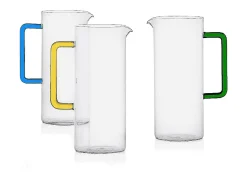 Jarra de vidrio soplado transparente/verde 1200 ml, Tube