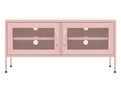 Jennica Mueble para TV de acero rosa 105x35x50 cm