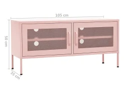 Jennica Mueble para TV de acero rosa 105x35x50 cm