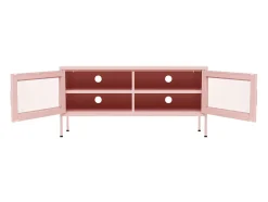 Jennica Mueble para TV de acero rosa 105x35x50 cm