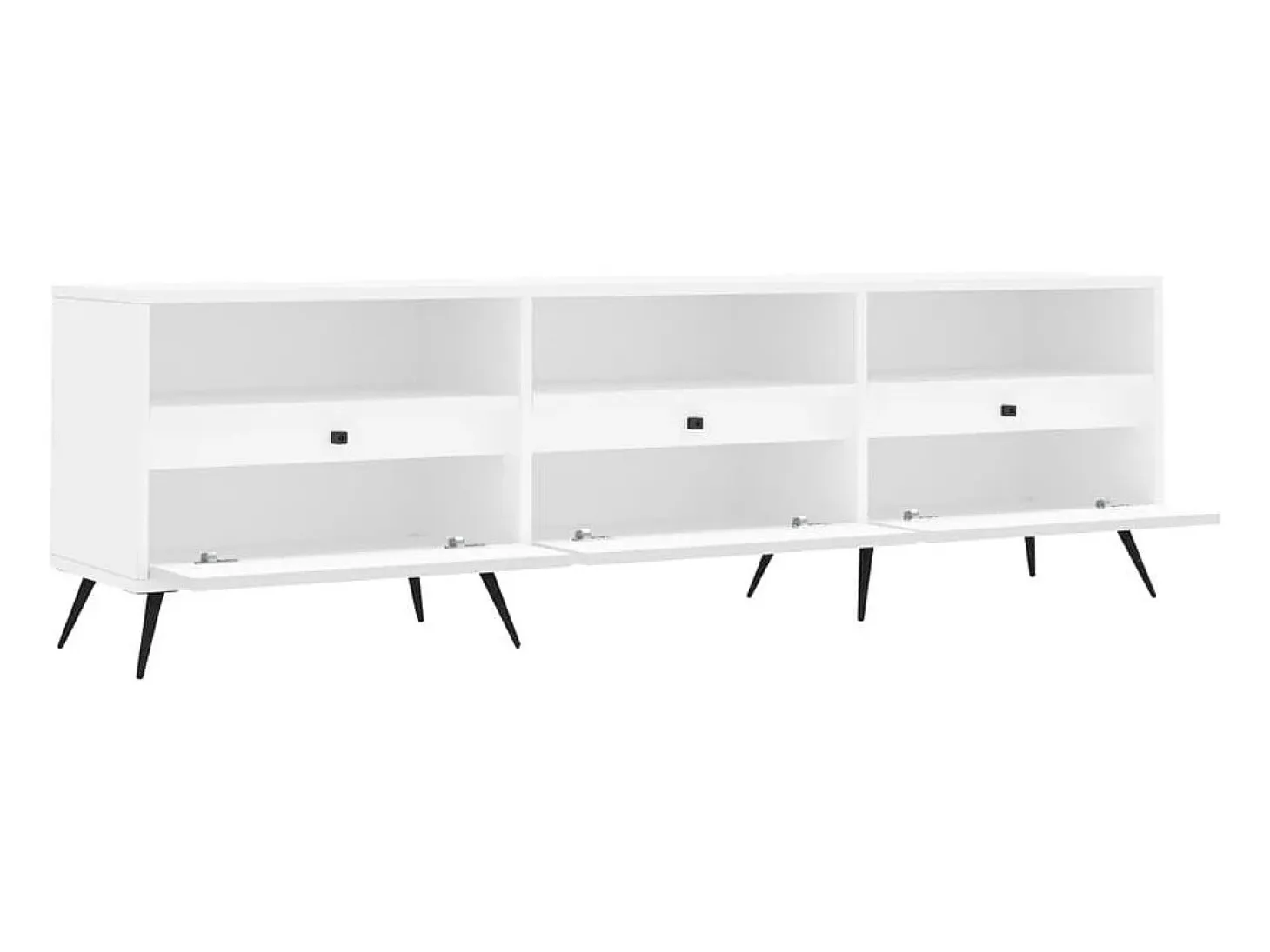 Joël Mueble de TV madera contrachapada blanco 150x30x44,5 cm