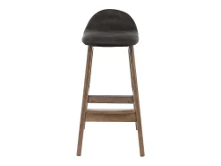 JUDE-Silla de bar tejido gris oscuro teñida de nogal (x2)