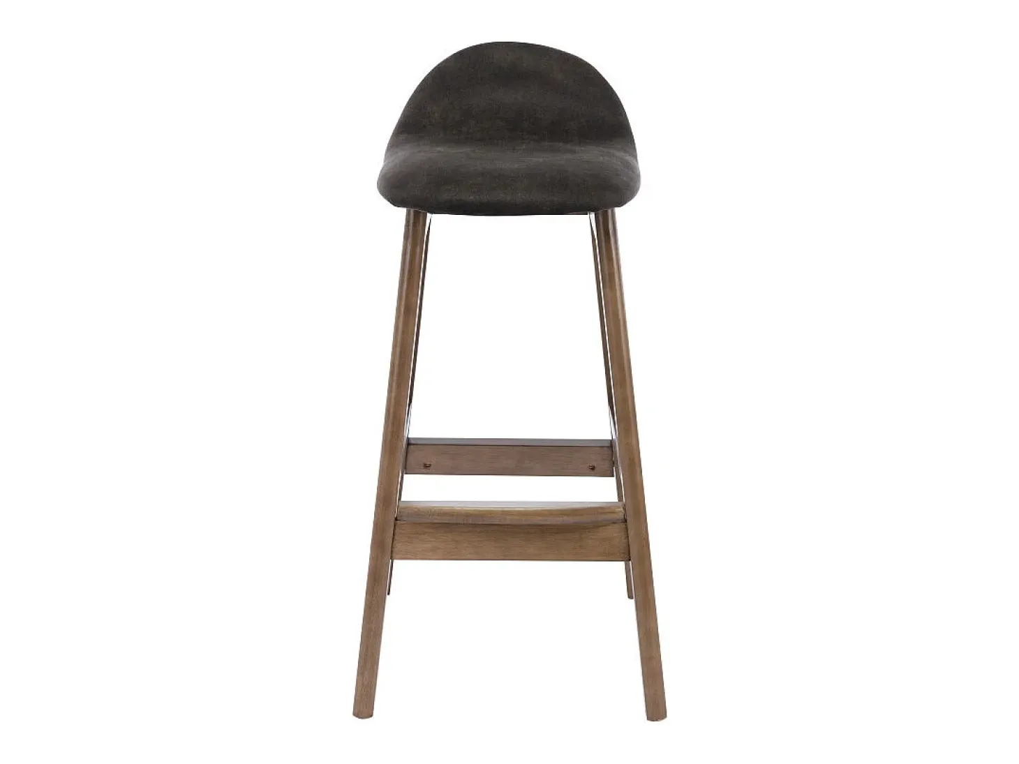 JUDE-Silla de bar tejido gris oscuro teñida de nogal (x2)