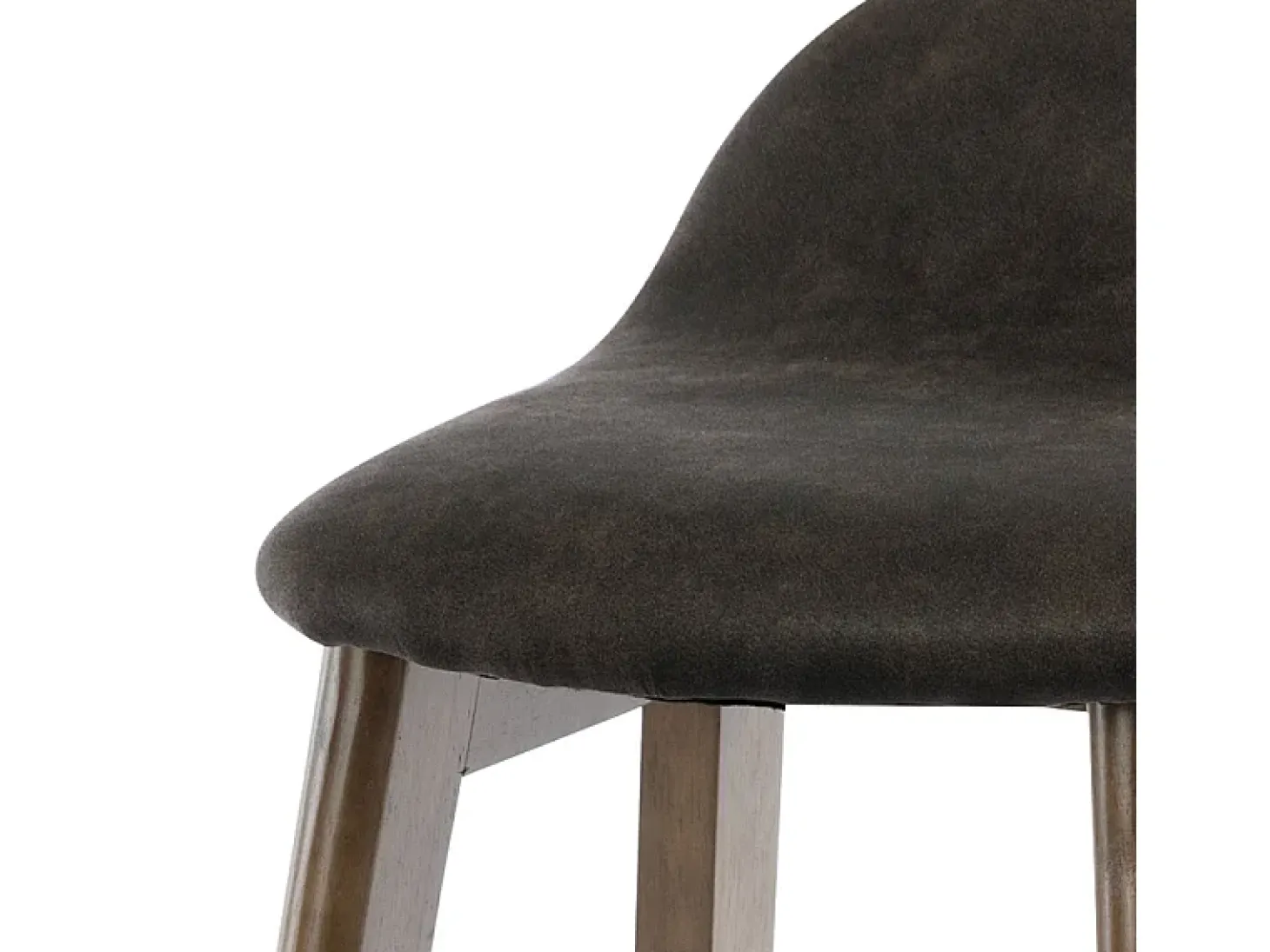 JUDE-Silla de bar tejido gris oscuro teñida de nogal (x2)