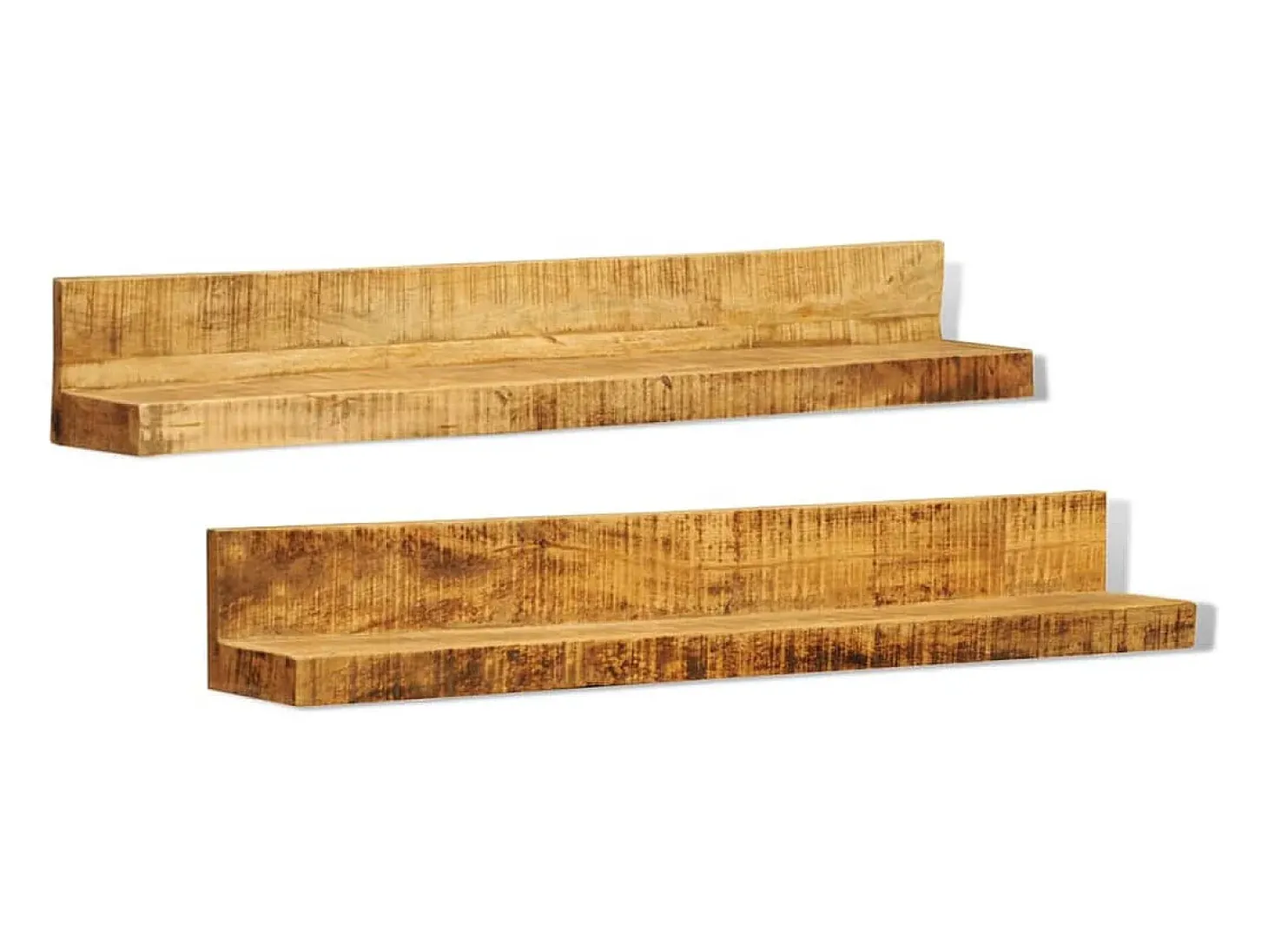 Juego de 2 estantes de pared de madera maciza