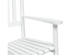 Juego de 2 mecedoras con asientos curvos de abeto macizo blanco