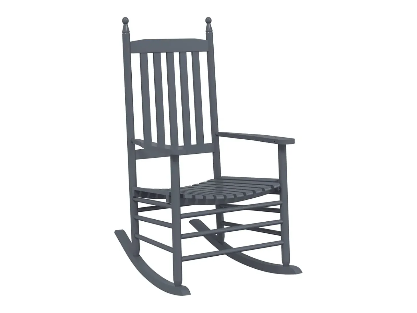 Juego de 2 mecedoras con asientos curvos de álamo macizo gris