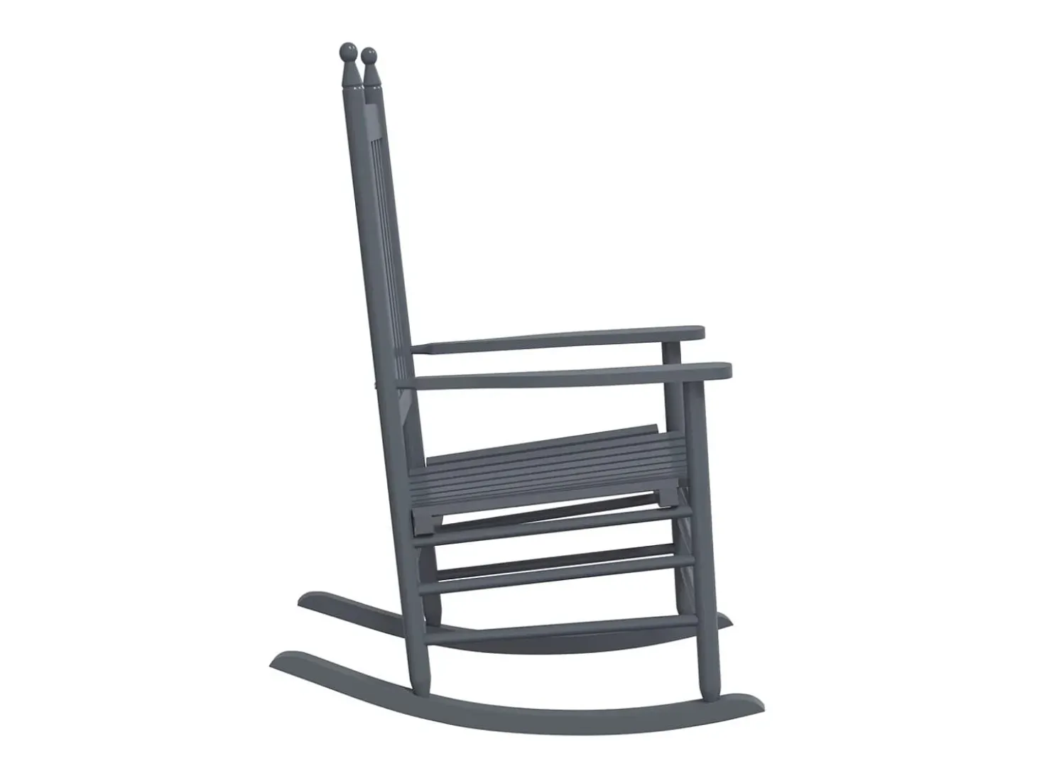 Juego de 2 mecedoras con asientos curvos de álamo macizo gris