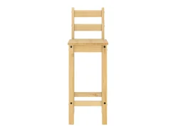 Juego de 2 sillas de bar de madera maciza de pino