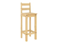 Juego de 2 sillas de bar de madera maciza de pino