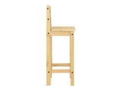 Juego de 2 sillas de bar de madera maciza de pino
