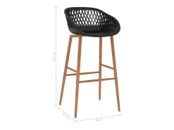 Juego de 4 sillas de bar negras
