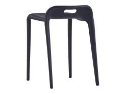 Juego de 4 taburetes apilables de plástico negro