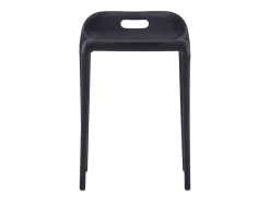 Juego de 4 taburetes apilables de plástico negro