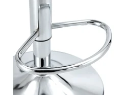 Juego de 2 taburetes de bar con respaldo transparente - Altura ajustable - Patas de metal plateado