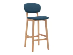 Juego de 2 taburetes de bar de tela azul
