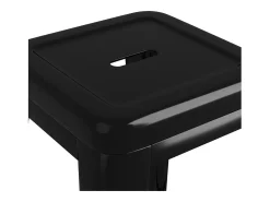 Juego de 2 taburetes de bar apilables de metal negro