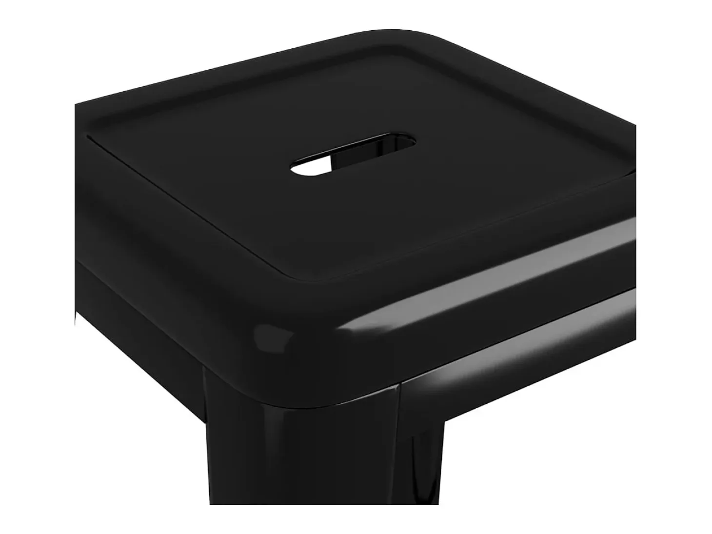 Juego de 2 taburetes de bar apilables de metal negro