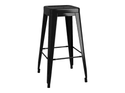 Juego de 2 taburetes de bar apilables de metal negro