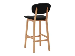 Juego de 2 taburetes de bar de tela negra